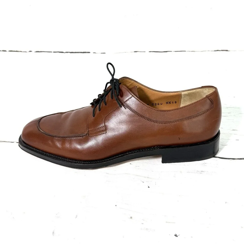 Salvatore Ferragamo Tramezza Shoes Men's 9.5 D Brown   Oxford Old Money Italy